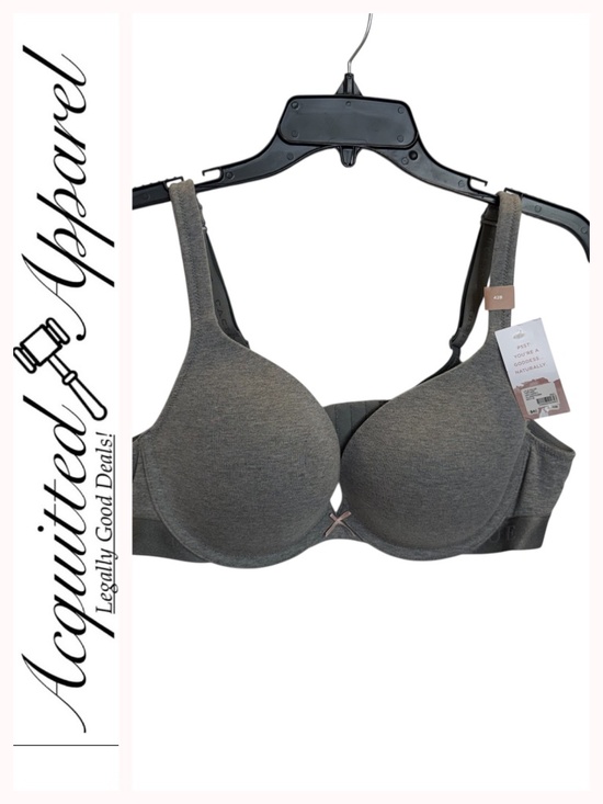 Cacique Other - CACIQU3 The Cotton Collection Gray Molded Boost Bra with Underwire 42B
